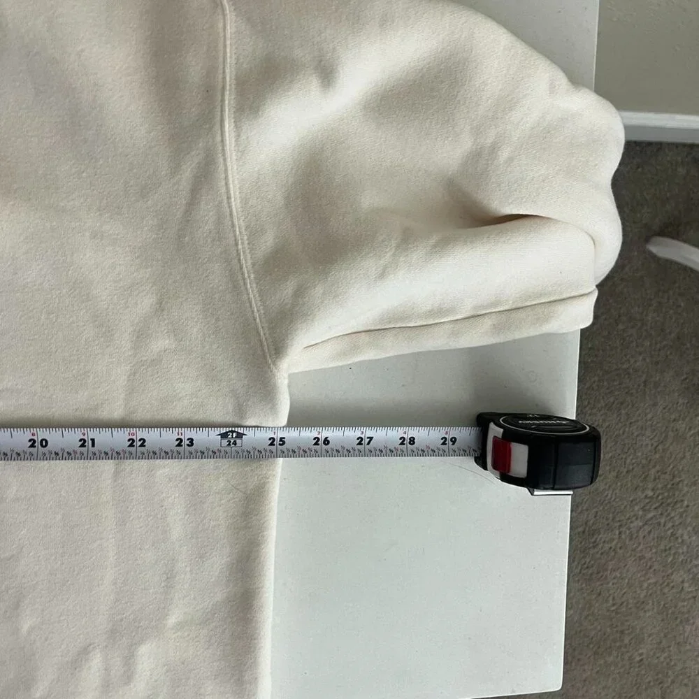 vintage 90s cream cozy cottagecore coquette embroidered logo sweatshirt - Picture 6 of 8